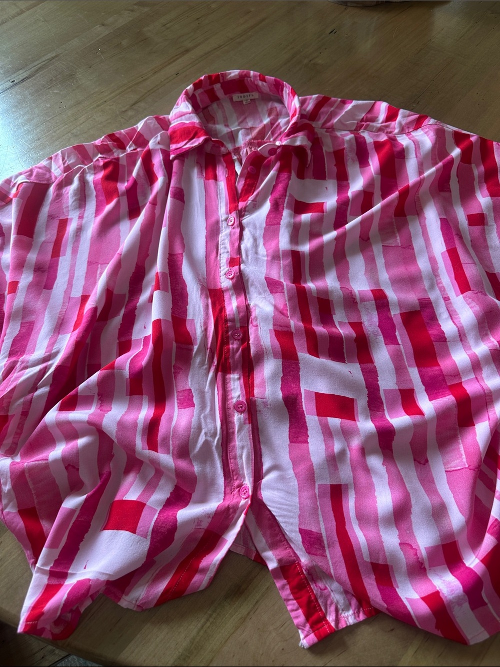 Boden Pink & Fuchsia Striped Casual Button-Down Shirt